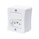 Interruptor Simples 1 Tecla + Tomada 20A 2p+t Sobrepor Externo Com Espelho Branco Linha Viena Interruptor Simples 1 Tecla + Tomada 20A 2p+t Sobrepor Externo Com Espelho Branco Linha Viena