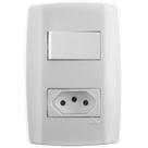 Interruptor Simples 10A 250V C/Tomada 10A Branca Ilumi 80200 Interruptor Simples 10A 250V C/Tomada 10A Branca Ilumi 80200
