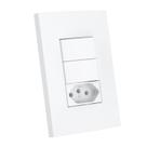 Interruptor Simples 10A 4x2 2 Teclas e Tomada 10A Branco Dubai Enerbras Interruptor Simples 10A 4x2 2 Teclas e Tomada 10A Branco Dubai Enerbras