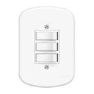 Interruptor Simples 10A 4X2 3 Teclas Branco Blanc Fame