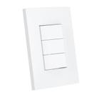Interruptor Simples 10A 4x2 3 Teclas Branco Dubai Enerbras