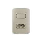 Interruptor Simples 10A e Tomada 2P+T 20A MarGirius B3 Colors com Placa 4x2 Pérola Interruptor Simples 10A e Tomada 2P+T 20A MarGirius B3 Colors com Placa 4x2 Pérola