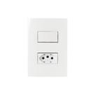 Interruptor Simples 10a E Tomada 2p+t 20a Margirius Sleek Com Placa 4x2 Branco Branco