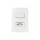 Interruptor Simples 10A e Tomada 2P+T 20A MarGirius Sleek com Placa 4x2 Branco Interruptor Simples 10A e Tomada 2P+T 20A MarGirius Sleek com Placa 4x2 Branco