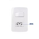 Interruptor simples 10A + tomada 2P+ T 20A B3 - Margirius