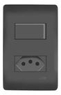 Interruptor Simples 10a Tomada 2p+t 20a Habitat Black Fame