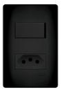 Interruptor Simples 4x2+ Tomada 20A Preto Fame Habitat Black