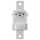 Interruptor Simples 6A + Tomada 2P+T 10A para Condulete - Ilumi - 250v