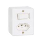Interruptor Simples 6A + Tomada 2P+T 10A Sobrepor - Ilumi