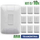 Interruptor Simples Aria Branco Tramontina 6A/250V Kit c/ 10 unidades c/placa Interruptor Simples Aria Branco Tramontina 6A/250V Kit c/ 10 unidades c/placa
