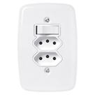 Interruptor simples c/ tomada dupla 10a ideale pluzie