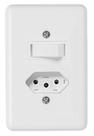 Interruptor Simples C/ Tomada Fixa 2P+T 6/10A 250V Branco Ilumi 20200
