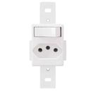 Interruptor simples com tomada 10A 250V Blanc Fame