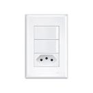 Interruptor Simples Duplo E Tomada 2p+t 10a Fame Evidence Com Placa 4x2 Branco