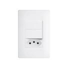 Interruptor Simples Duplo E Tomada 2p+t 10a Fame Habitat Com Placa 4x2 Branco