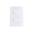Interruptor Simples Duplo MarGirius Sleek 10A com Placa 4x2 Branco Interruptor Simples Duplo MarGirius Sleek 10A com Placa 4x2 Branco