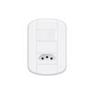 Interruptor Simples e Tomada 2P+T 10A Fame Blanc+ Distanciados com Placa 4x2 Branco