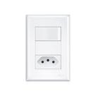 Interruptor Simples E Tomada 2p+t 10a Fame Evidence Com Placa 4x2 Branco