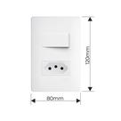 Interruptor Simples e Tomada 2P+T 10A Fame Habitat com Placa 4x2 Branco