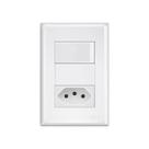 Interruptor Simples E Tomada 2p+t 20a Fame Evidence Com Placa 4x2 Branco
