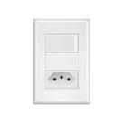Interruptor Simples e Tomada 2P+T 20A Fame Evidence com Placa 4x2 Branco