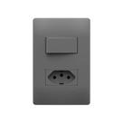 Interruptor Simples E Tomada 2p+t 20a Fame Habitat Onix Com Placa 4x2 Onix