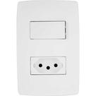 Interruptor Simples E Tomada 2p + T Pial Plus Branco 250 V 10 A 4 X 2