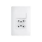 Interruptor Simples e Tomada Dupla 2P+T 10A Fame Habitat com Placa 4x2