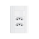 Interruptor Simples e Tomada Dupla 2P+T 10A Fame Modulare com Placa 4x2
