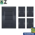 Interruptor Simples Giz Grafite Tramontina 10A/250V Kit c/ 5 unidades