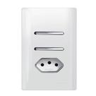 Interruptor Simples + Paralelo + Tomada Universal 2P+T 10A Cromado com Placa 4x2 - DC-120025 - NOVARA
