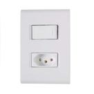 Interruptor Simples + Tomada 10a Linha Liz Tramontina - Branco - Modular - Parafusos Inclusos