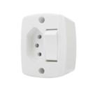 Interruptor Simples + Tomada 10A Linha Retangular - Ilumi - Conjunto de Interruptor e Tomada