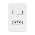 Interruptor simples+tomada 10a placa +suporte 4x2 compose branco weg