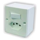 Interruptor Simples + Tomada 10a Sistema X - Mectronic - Conjunto 8984 Interruptor Simples + Tomada 10a Sistema X - Mectronic - Conjunto 8984