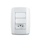 Interruptor Simples + Tomada 20a Linha Slim Ilumi - Conjunto 2 - 250v Interruptor Simples + Tomada 20a Linha Slim Ilumi - Conjunto 2 - 250v