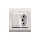 Interruptor Simples + Tomada 20a Tramontina Lizflex - Conjunto Elétrico