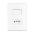 Interruptor simples tomada 2p+t + suporte + placa 10 amperes - cs - 250v plastico isolante