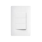 Interruptor Simples Triplo Fame Habitat com Placa 4x2 Branco