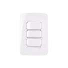 Interruptor Simples Triplo MarGirius B3 10A com Placa 4x2 Branco