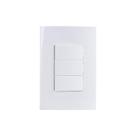 Interruptor Simples Triplo Margirius Sleek 10a Com Placa 4x2 Branco Branco