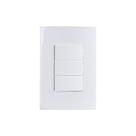 Interruptor Simples Triplo MarGirius Sleek 10A com Placa 4x2 Branco
