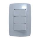 Interruptor Slim Simples 3Tec. 10A 250V Branca Ilumi 8019