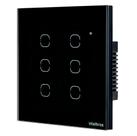 Interruptor smart wi-fi touch 6 teclas ews 1006 preto