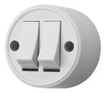 Interruptor sobrepor 2 teclas simples fame 10a cinza