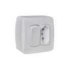 Interruptor sobrepor miluz schneider tecla simples +tomada 2p+t 10a branco