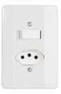 Interruptor + Tomada com Placa 10 A Mectronic - Mec tronic