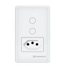 Interruptor Touch 2 Botões Com Tomada Wi-fi Primebras TP1012 Branco