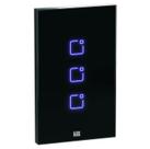 Interruptor Touch Inteligente 3 Botoes WI-FI 10A + RF com Placa 4X2 WEG Home Preto