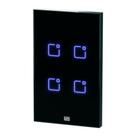 Interruptor Touch Inteligente 4 Botoes WI-FI 10A + RF com Placa 4X2 WEG Home Preto. - Weg SMART Home